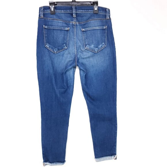 L'Agence Distress Jean Size 26 Womens Cropped Cuff Skinny Leg Mid-Rise USA Msde - Picture 2 of 13